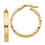 Charger l&#39;image dans la galerie, 10K Yellow Gold 23mm x 3mm Diamond Cut Edge Round Hoop Earrings
