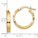 Загрузить изображение в средство просмотра галереи, 10K Yellow Gold 18mm x 3mm Diamond Cut Edge Round Hoop Earrings
