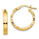 Charger l&#39;image dans la galerie, 10K Yellow Gold 18mm x 3mm Diamond Cut Edge Round Hoop Earrings
