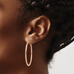 Ladda upp bild till gallerivisning, 10k Rose Gold 40mm x 2mm Diamond Cut Round Hoop Earrings
