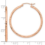 Φόρτωση εικόνας στο εργαλείο προβολής Συλλογής, 10k Rose Gold 35mm x 2mm Diamond Cut Round Hoop Earrings
