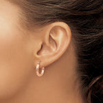 Φόρτωση εικόνας στο εργαλείο προβολής Συλλογής, 10k Rose Gold 15mm x 3mm Diamond Cut Round Hoop Earrings
