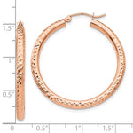 Φόρτωση εικόνας στο εργαλείο προβολής Συλλογής, 10k Rose Gold 35mm x 3mm Diamond Cut Round Hoop Earrings
