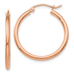 Lataa kuva Galleria-katseluun, 10k Rose Gold Classic Round Hoop Earrings 25mm x 2mm
