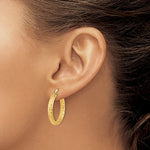 Φόρτωση εικόνας στο εργαλείο προβολής Συλλογής, 14k Yellow Gold 25mm x 3.75mm Diamond Cut Inside Outside Round Hoop Earrings

