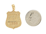 Ladda upp bild till gallerivisning, 14k Yellow Gold Police Badge Large Pendant Charm
