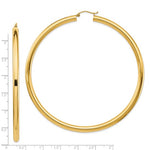 Carica l&#39;immagine nel visualizzatore di Gallery, 14K Yellow Gold 80mm x 4mm Extra Large Giant Gigantic Big Round Classic Hoop Earrings
