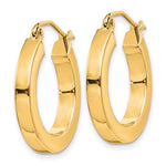 Kép betöltése a galériamegjelenítőbe: 10k Yellow Gold  19mm x 3mm Square Tube Classic Round Hoop Earrings

