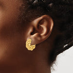 Charger l&#39;image dans la galerie, 18K Yellow Gold 19mm x 7mm Twisted Round Classic Hoop Earrings
