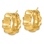 Load image into Gallery viewer, 14k Yellow Gold Bamboo Round Hoop Earrings
