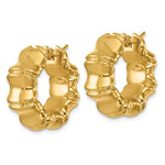 Load image into Gallery viewer, 14k Yellow Gold Bamboo Round Hoop Earrings
