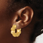 Load image into Gallery viewer, 14k Yellow Gold Bamboo Round Hoop Earrings
