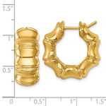 Φόρτωση εικόνας στο εργαλείο προβολής Συλλογής, 14k Yellow Gold Bamboo Round Hoop Earrings

