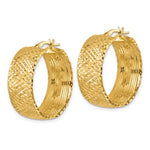 Carica l&#39;immagine nel visualizzatore di Gallery, 14k Yellow Gold Large Diamond Cut Round Hoop Earrings
