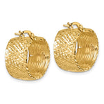 Charger l&#39;image dans la galerie, 14k Yellow Gold Diamond Cut Round Hoop Earrings
