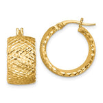 Załaduj obraz do przeglądarki galerii, 14k Yellow Gold Diamond Cut Round Hoop Earrings

