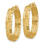 Charger l&#39;image dans la galerie, 14k Yellow Gold Diamond Cut Oval Hoop Earrings

