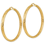 將圖片載入圖庫檢視器 14k Yellow Gold 65mm x 5.5mm Wavy Textured Round Hoop Earrings
