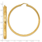 Carregar imagem no visualizador da galeria, 14k Yellow Gold 65mm x 5.5mm Wavy Textured Round Hoop Earrings
