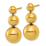 이미지를 갤러리 뷰어에 로드 , 14K Yellow Gold Graduated Ball Drop Dangle Post Push Back Earrings
