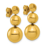 Ladda upp bild till gallerivisning, 14K Yellow Gold Graduated Ball Drop Dangle Post Push Back Earrings
