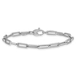 Cargar imagen en el visor de la galería, 18k 14k Yellow Rose White Gold 4mm Flat Paperclip Link Bracelet Chain
