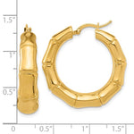 Afbeelding in Gallery-weergave laden, 14k Yellow Gold Bamboo Round Hoop Earrings
