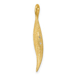 이미지를 갤러리 뷰어에 로드 , 14k Yellow Gold Diamond Long Leaf Pendant Charm
