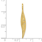 Ladda upp bild till gallerivisning, 14k Yellow Gold Diamond Long Leaf Pendant Charm
