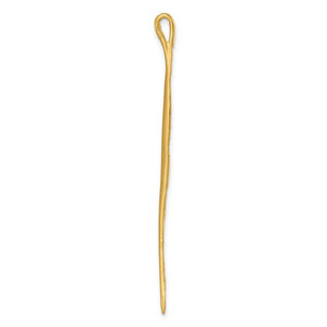 14k Yellow Gold Diamond Long Leaf 2 inch Pendant Charm