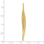 Carregar imagem no visualizador da galeria, 14k Yellow Gold Diamond Long Leaf 2 inch Pendant Charm
