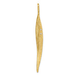 將圖片載入圖庫檢視器 14k Yellow Gold Diamond Long Leaf 2 inch Pendant Charm
