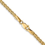 画像をギャラリービューアに読み込む, 14K Yellow Gold 2.4mm Flat Wheat Spiga Bracelet Anklet Choker Necklace Pendant Chain
