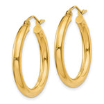 이미지를 갤러리 뷰어에 로드 , 18K Yellow White Gold 25mm x 3mm Classic Round Hoop Earrings
