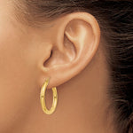 Charger l&#39;image dans la galerie, 18K Yellow White Gold 25mm x 3mm Classic Round Hoop Earrings
