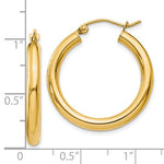 Charger l&#39;image dans la galerie, 18K Yellow White Gold 25mm x 3mm Classic Round Hoop Earrings
