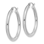 將圖片載入圖庫檢視器 18K Yellow White Gold 30mm x 3mm Classic Round Hoop Earrings
