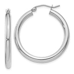 將圖片載入圖庫檢視器 18K Yellow White Gold 30mm x 3mm Classic Round Hoop Earrings
