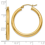 Load image into Gallery viewer, 18K Yellow White Gold 30mm x 3mm Classic Round Hoop Earrings
