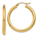 Charger l&#39;image dans la galerie, 18K Yellow White Gold 30mm x 3mm Classic Round Hoop Earrings
