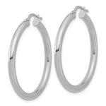 Indlæs billede til gallerivisning 18K Yellow White Gold 35mm x 3mm Classic Round Hoop Earrings
