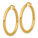 Загрузить изображение в средство просмотра галереи, 18K Yellow White Gold 35mm x 3mm Classic Round Hoop Earrings
