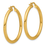 Lataa kuva Galleria-katseluun, 18K Yellow White Gold 35mm x 3mm Classic Round Hoop Earrings
