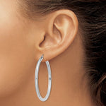 Indlæs billede til gallerivisning 18K Yellow White Gold 45mm x 3mm Classic Round Hoop Earrings
