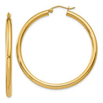 Charger l&#39;image dans la galerie, 18K Yellow White Gold 45mm x 3mm Classic Round Hoop Earrings
