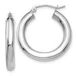 Lataa kuva Galleria-katseluun, 18K Yellow White Gold 25mm x 4mm Classic Round Hoop Earrings
