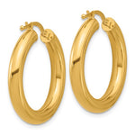 이미지를 갤러리 뷰어에 로드 , 18K Yellow White Gold 25mm x 4mm Classic Round Hoop Earrings
