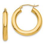 Lataa kuva Galleria-katseluun, 18K Yellow White Gold 25mm x 4mm Classic Round Hoop Earrings
