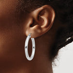 Cargar imagen en el visor de la galería, 18K Yellow White Gold 35mm x 4mm Classic Round Hoop Earrings
