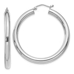 Indlæs billede til gallerivisning 18K Yellow White Gold 40mm x 4mm Classic Round Hoop Earrings
